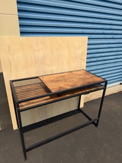 Industrial Wood and Metal Console Table