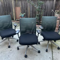 3 office chairs in good condition, not adjustable, $15 each