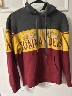 Starter Washington Commanders NFL Hoodie Sweatshirt Gray Yellow Burgundy S