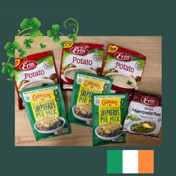 Sealed new Irish themed food Shepard’s pie, potatoes, and peas Ireland