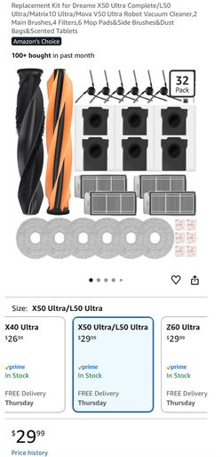 Acc stories kit replacement for team l20 ultra x20 pro and plus robot vacuum