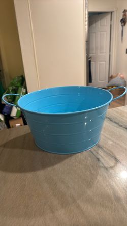 Blue metal basket