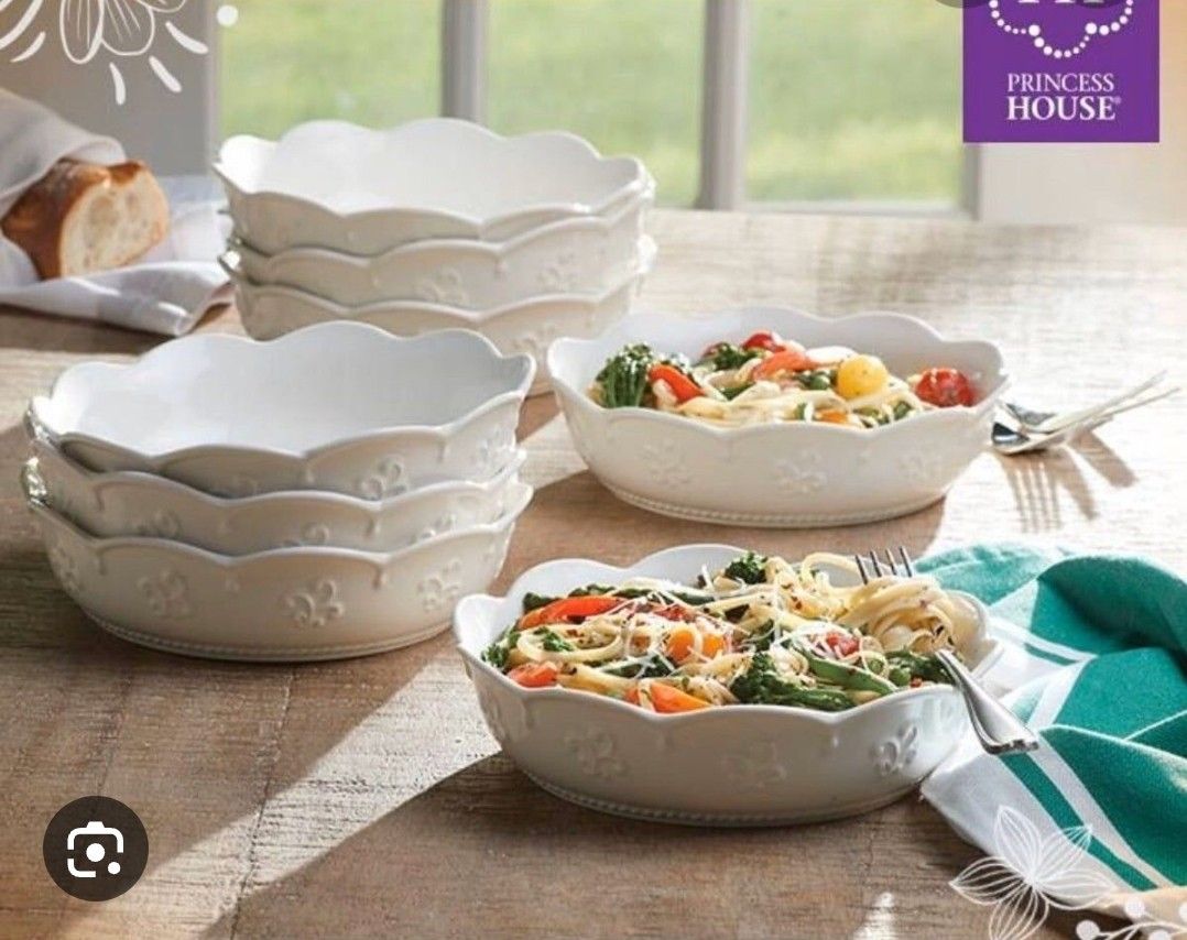 4 Pc Marbella Pasta Bowls / 4 Pzs. Plato Hondos Marbella PRINCESS HOUSE