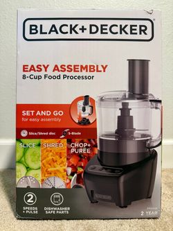 New 8 Cup Food Processor Black + Decker