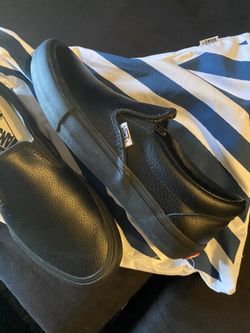 Leather slip on vans