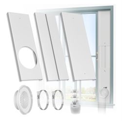 Window Duct Kit Dryer Window Vent Kit for 4” Ducting Dryer Vent Hose, Sliding Window Vent Kit Fit with Dryer, Inline Duct Fans, Grow Tents