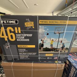 Lifetime 46-Inch Shatterproof Portable Basketball Hoop with Quick Adjust & Classic Rim – Model 90584-Outdoor Play  
