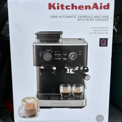 Kitchenaid Semi Automatic, Espresso Machine With Burr Grinder Cast-Iron Black