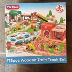 Tiktiles 175 Pcs Wooden Train Track Set 