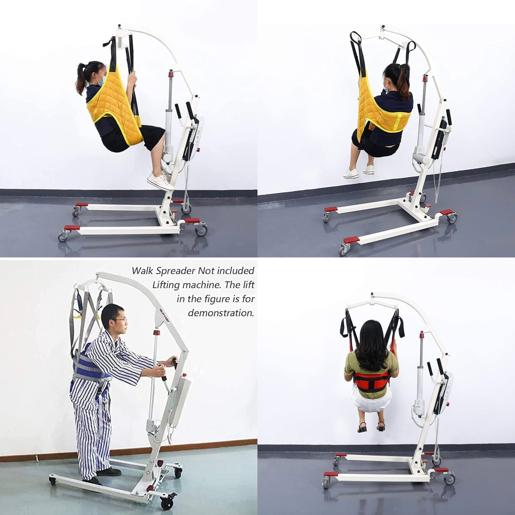 Electric Patient Lift For Home Use – 330 Lb Capacity, Battery-Powered With Commode & 180° Split Seat