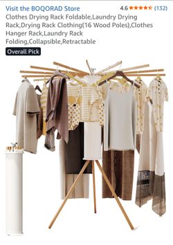 Laundry Drying Rack (16 Wood Poles)