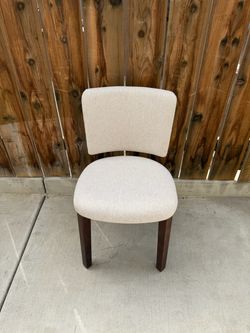 Upholstered Dining Chair with Dark Wood Legs