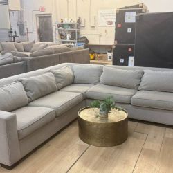 Mitchell Gold + Bob Williams 2pc Light Gray Sectional Couch