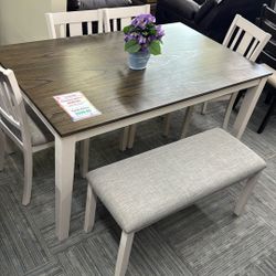 Stylish 6-Piece Dining Set with Bench — Affordable & Ready to Deliver!