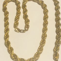 Vintage  Signed  Napier  Rope Necklace   22 inch  & 8 inch Bracelet 