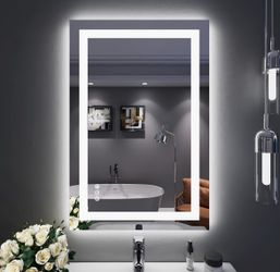 24"X36" LED Bathroom Mirror with Lights, Anti-Fog,Dimmable,Backlit + Front Lit