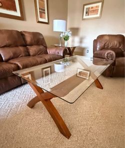 Glass coffee table