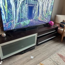 Brown Wooden media console / TV stand 