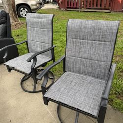 Patio Swivel Dining Chairs Set of 2,