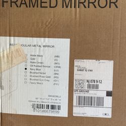 Large Modern Metal Framed Mirror 60x36