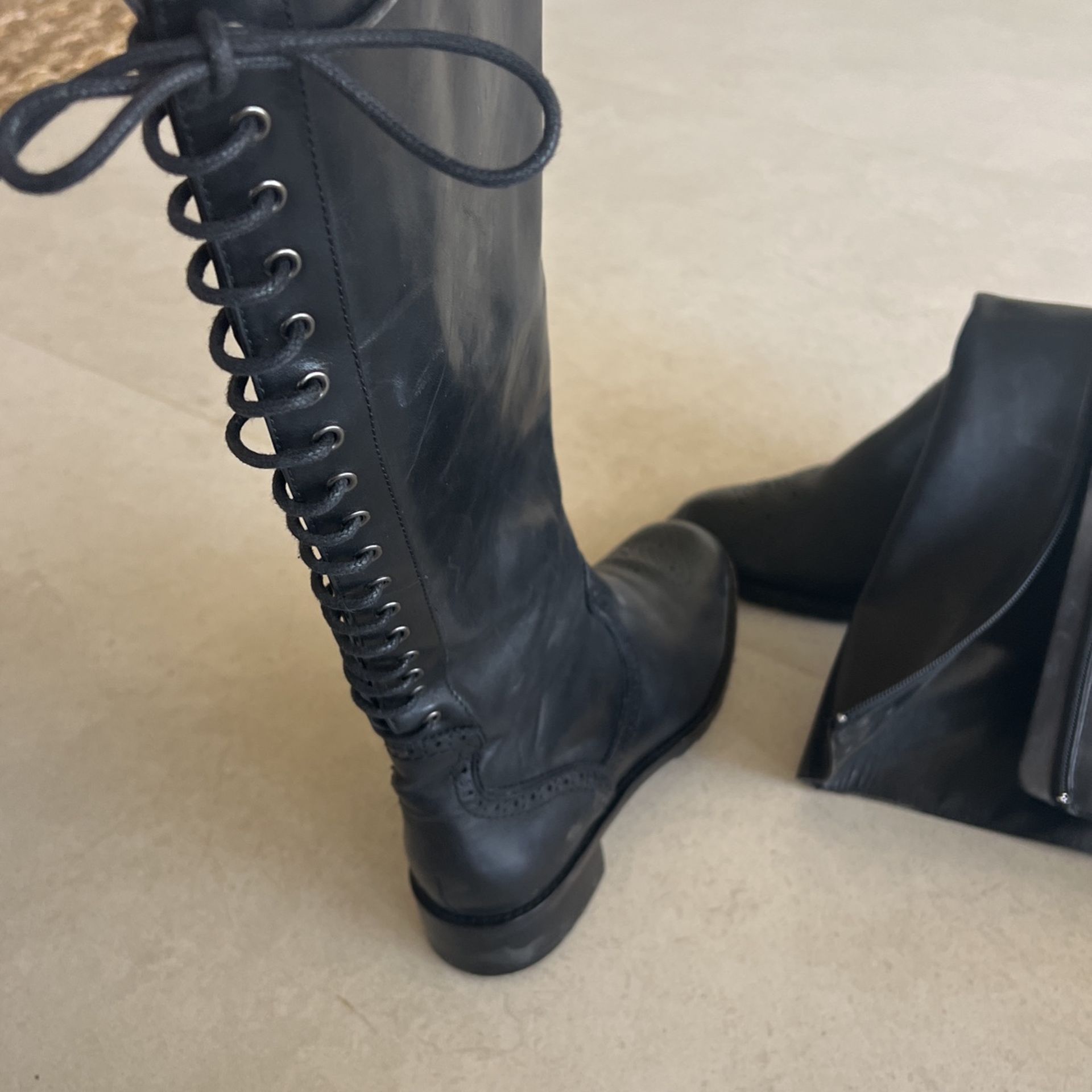 Black Leather Franco Sarto Boots