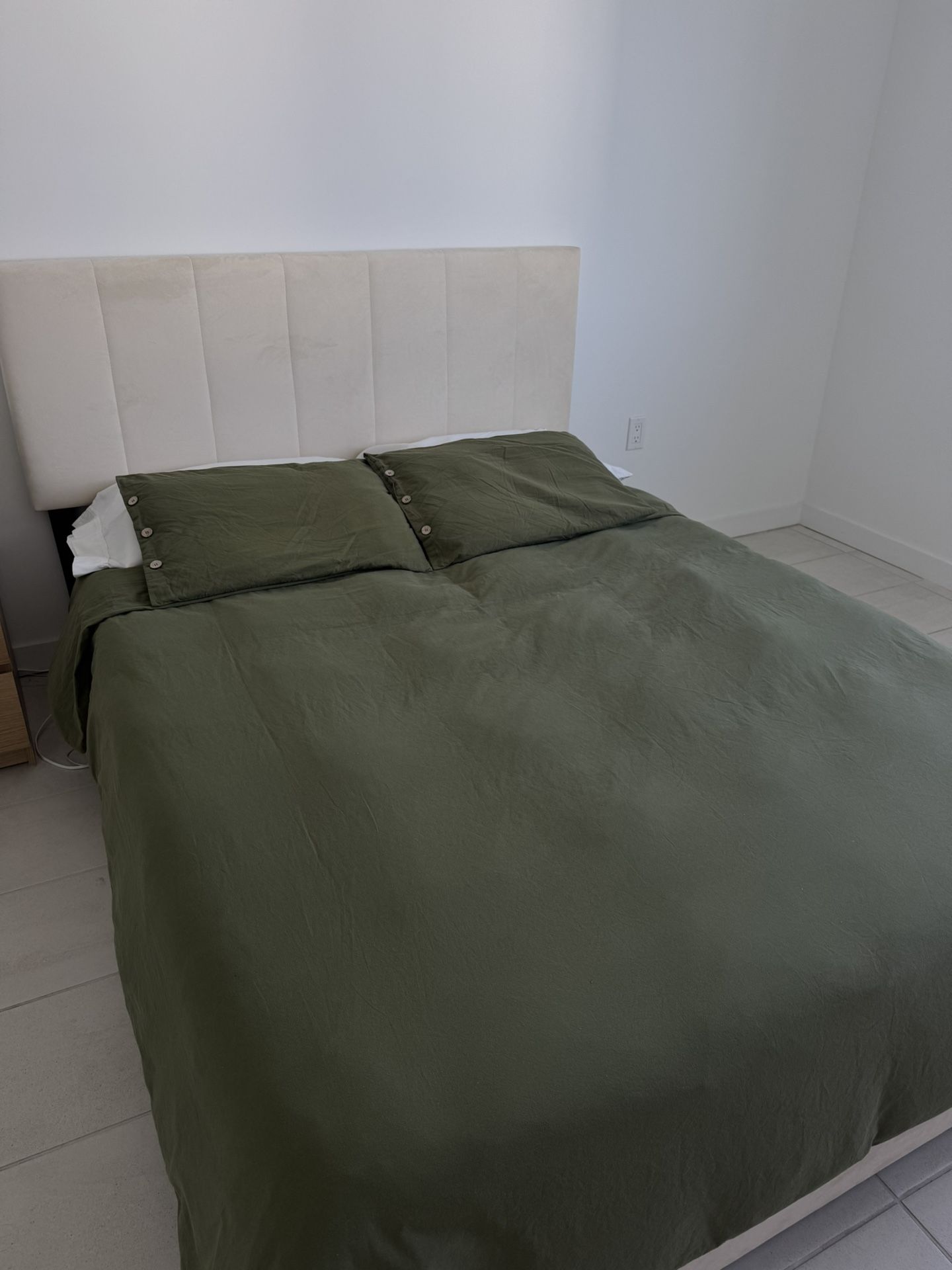 Queen Bed Frame + Box Spring + Mattress 