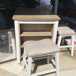 Dining Set With 3 Stools