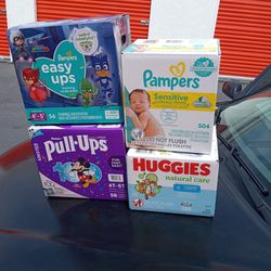One56 Count 4-5t Easy Up Pampers One 56 Count Pull-ups Huggies 4T 5T one 504 Count Pampers Sensitive Wipes One$288 Count Huggies Natural Care With Cuc
