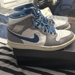 Jordan 1 Cement Blue Mids 