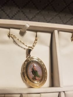 Cadena con dige de San Judas Tadeo de oro laminado