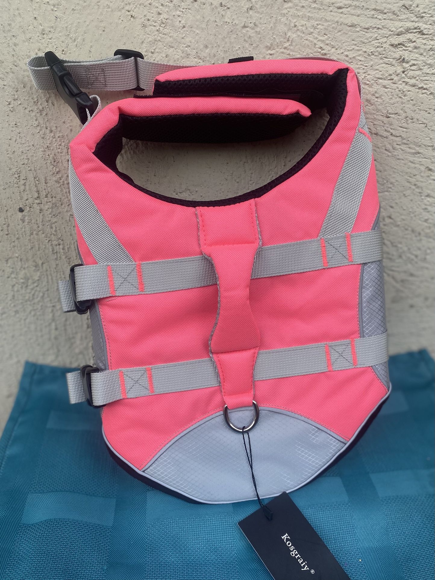Dog Life Jacket For Swimming With Reflective Straps 