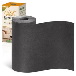 Self Adhesive Couch Patch Repair Fabric Velvet Tape Dark Gray, 4 x 79 Inch Fabric Repair Tape for Sofa, Quick Furniture Repairs, Microfiber Upholstery