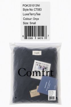 Comfrt Luxe Terry Tee Onyx Small