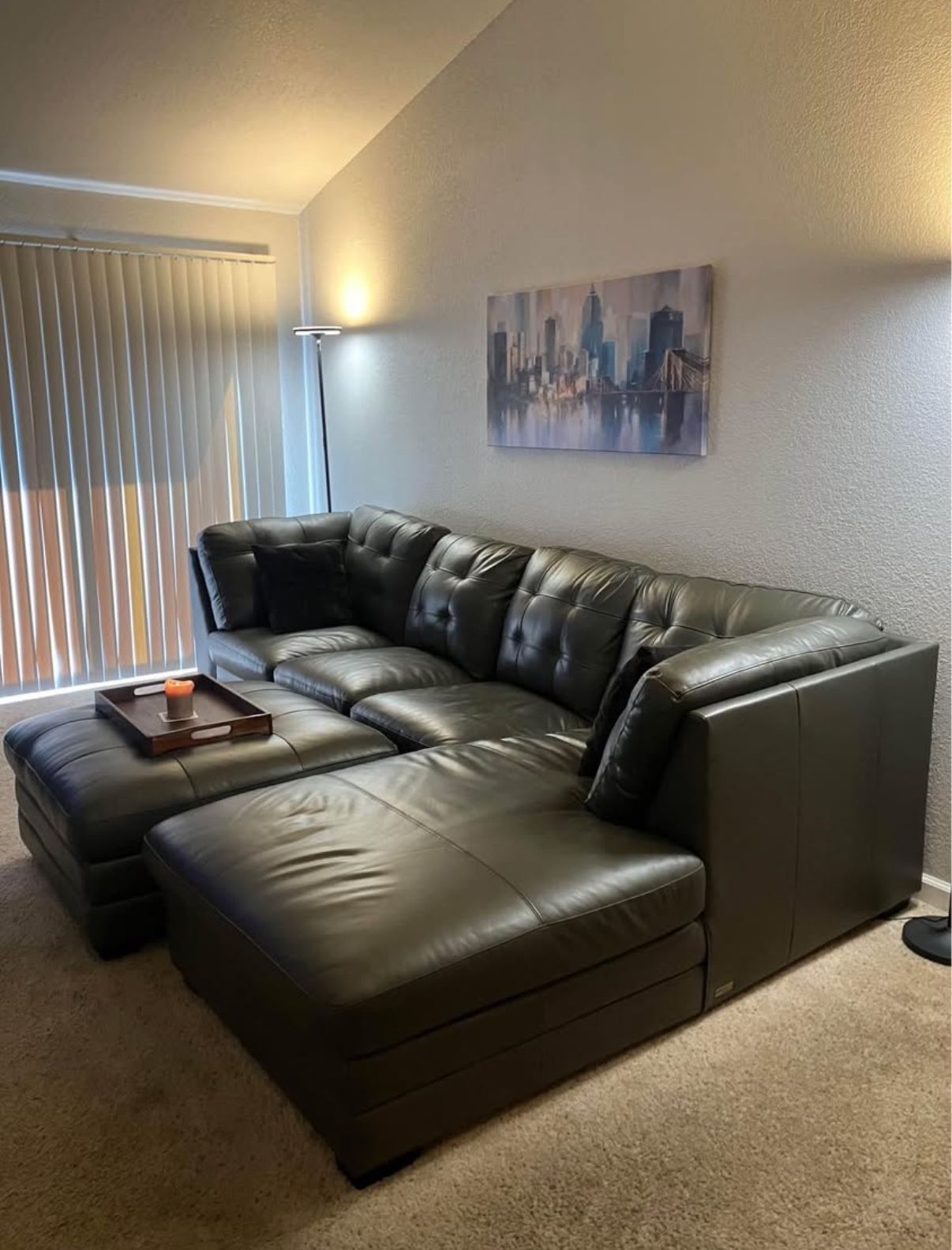 Leather couch sectional