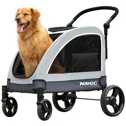 Large Dog Stroller - Dual Entry Safety Folding Pet Stroller 4-Wheel, 160lbs cap