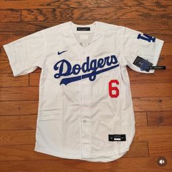 White Los Angeles Hyeseong Kim Jersey Stitch World Series Fernando Patch