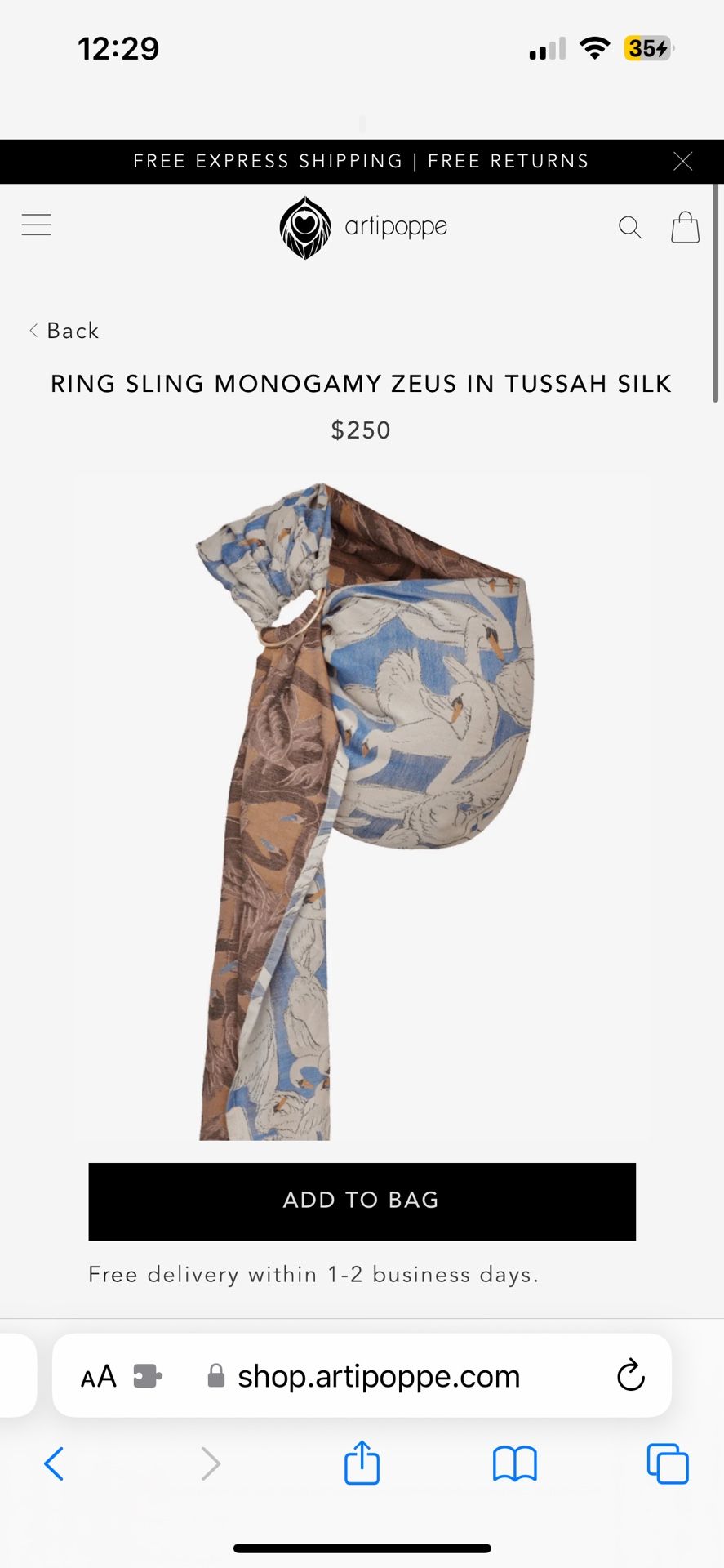 Artipoppe Ring Sling Monogamy Zeus