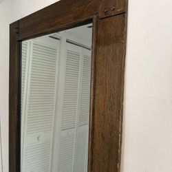 Large Rustic Solid Wood Full-Length Mirror – $50