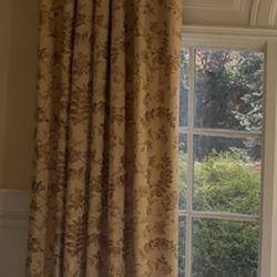 Custom Luxury Floral Drapery – 4 Panels – 9ft of Ceiling – Heavy 