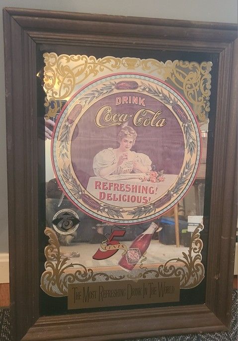 Vintage 75th Anniversary Coca-Cola Pub Mirror