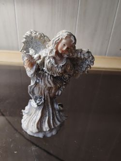 Silver-Tone Angel Figurine with Baby