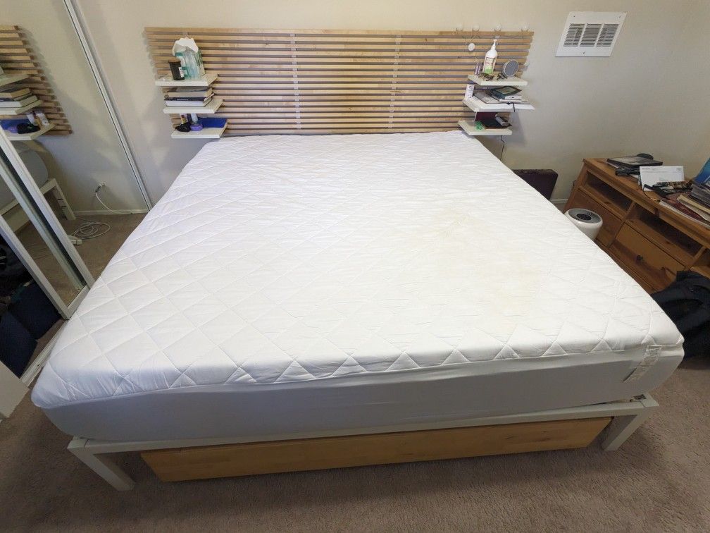 Ikea Mandal Birch Headboard & Queen Bed Frame (Storage Drawers)