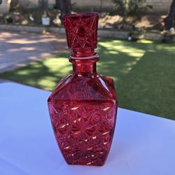 Red Glass Decanter 