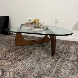 Triangle Rounded Modern Glass Coffee Table
