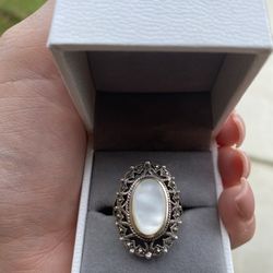 Mother Of Peal Marquis Ring Size 7