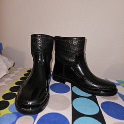 Michael Kor Black Rain Boots