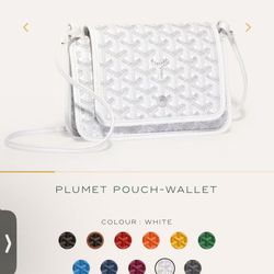 Plumet Pouch  Wallet Bag Purse White