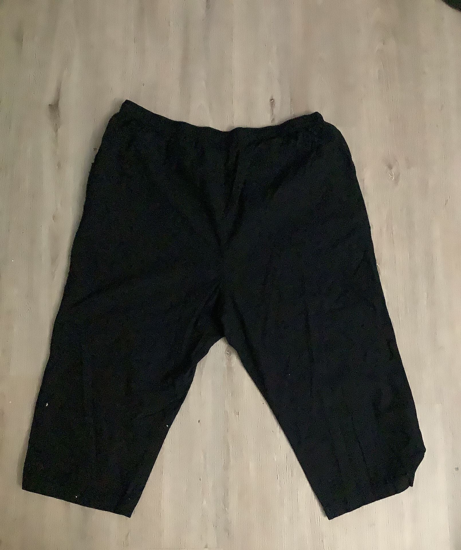 Cw Classic Sheer Women's Pull On Black Capri Pants W/Elastic Waistband Sz 2X