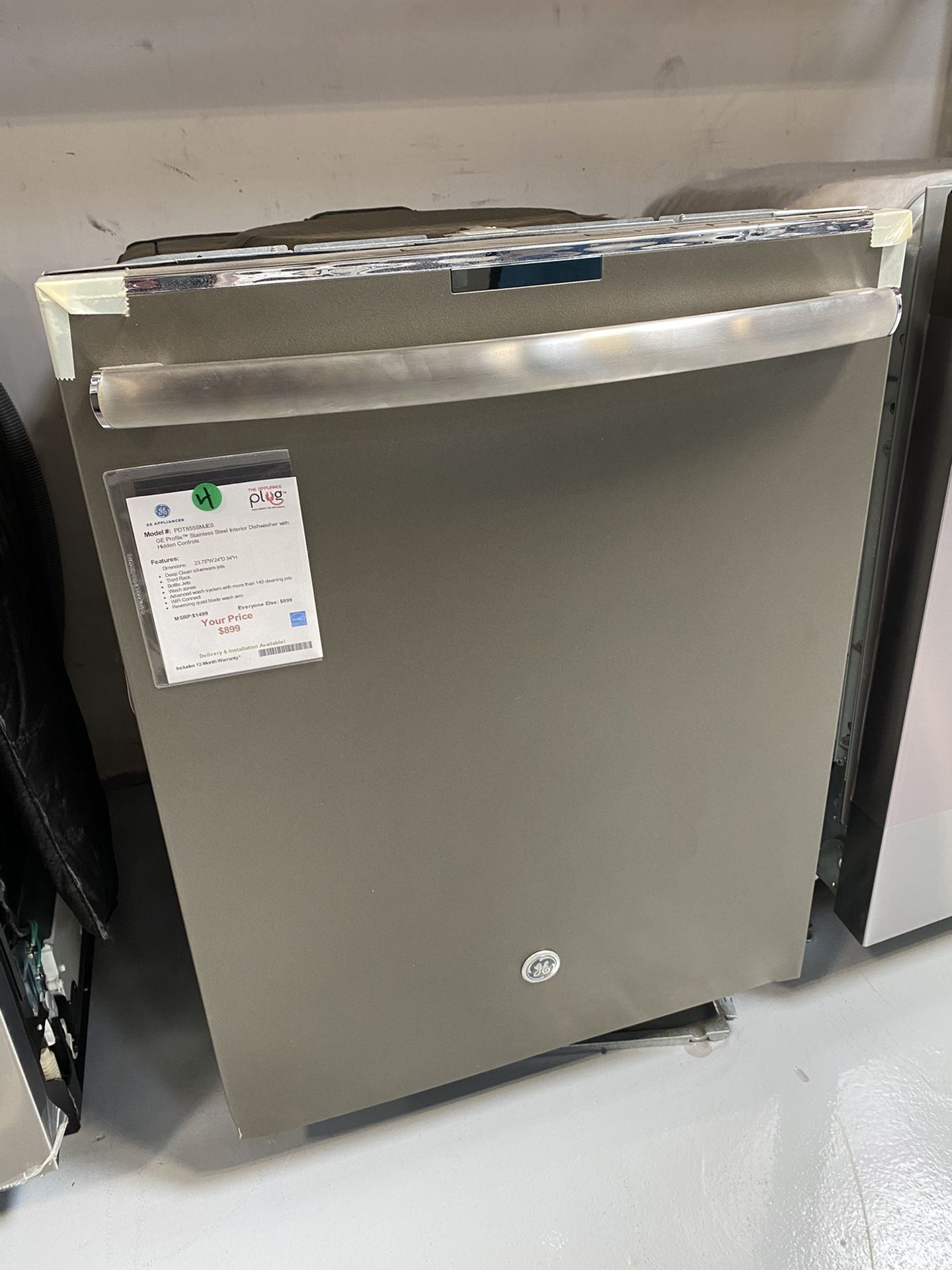 GE Profile Stainless Steel Interior Dishwasher With Hidden...