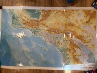 Raven Maps Southern California Waterways Laminated lithograph 39” x 63”